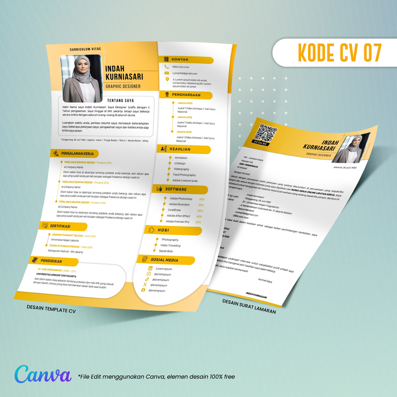 Highlight image for Template CV dan Surat Lamaran Kode 07