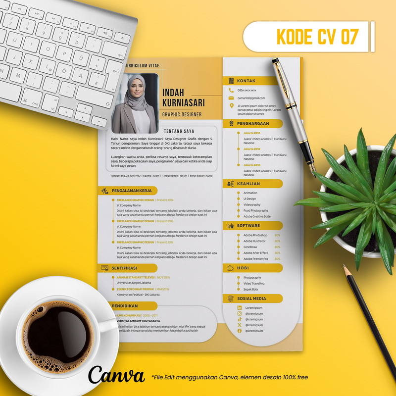 Highlight image for Template CV dan Surat Lamaran Kode 07