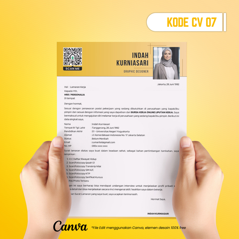 Highlight image for Template CV dan Surat Lamaran Kode 07
