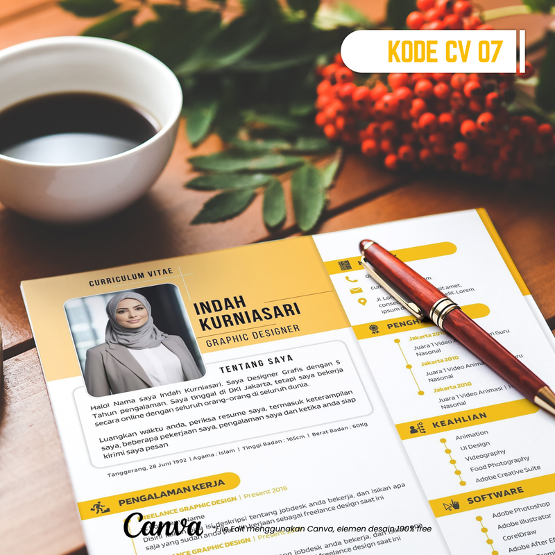 Highlight image for Template CV dan Surat Lamaran Kode 07