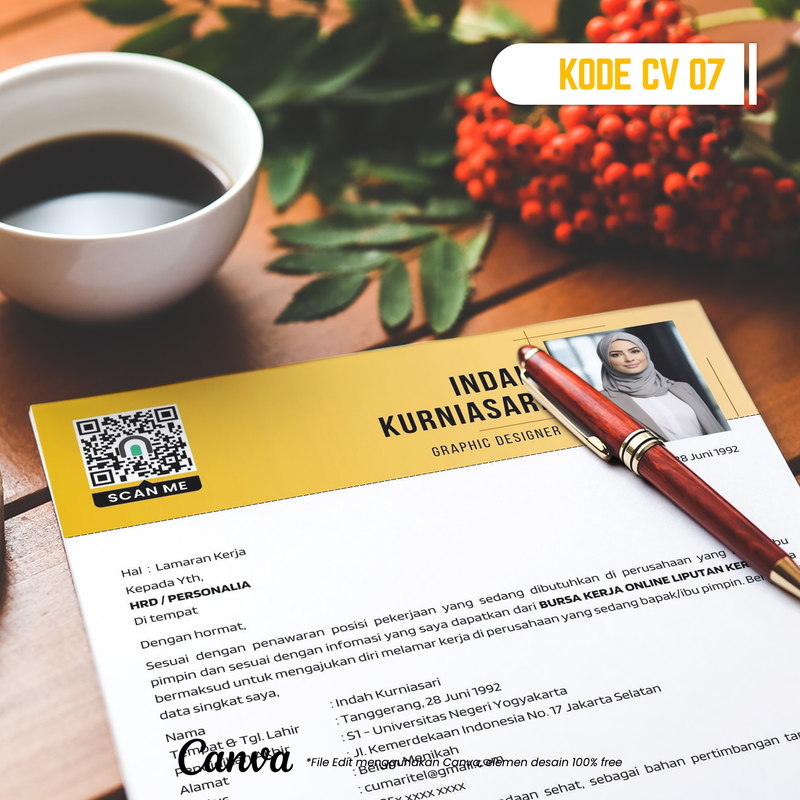 Highlight image for Template CV dan Surat Lamaran Kode 07