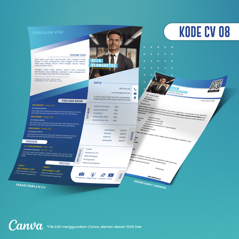 Highlight image for Template CV dan Surat Lamaran Kode 08