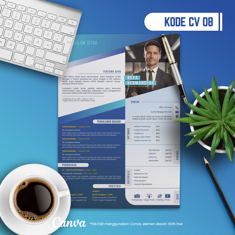 Highlight image for Template CV dan Surat Lamaran Kode 08