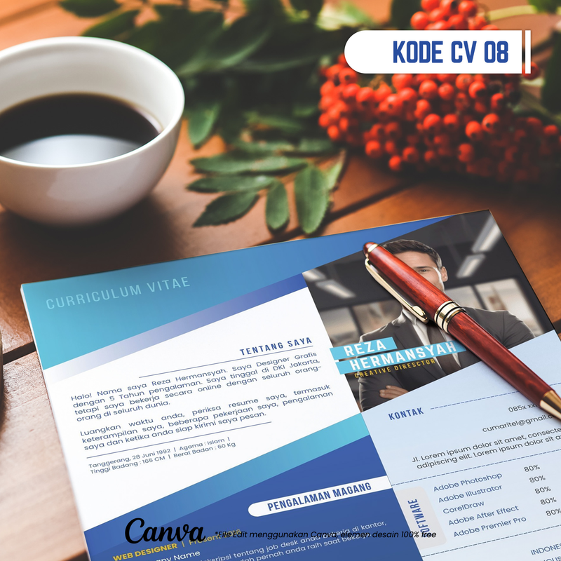 Highlight image for Template CV dan Surat Lamaran Kode 08