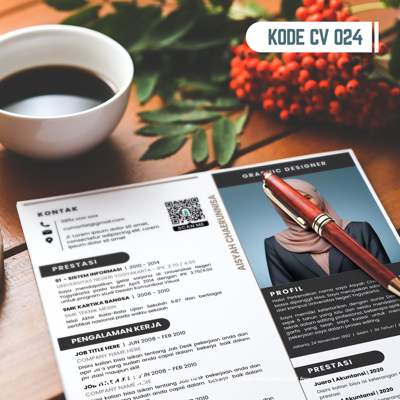 Highlight image 4 for Template CV dan Surat Lamaran Kode 024