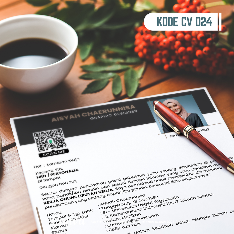 Highlight image 5 for Template CV dan Surat Lamaran Kode 024