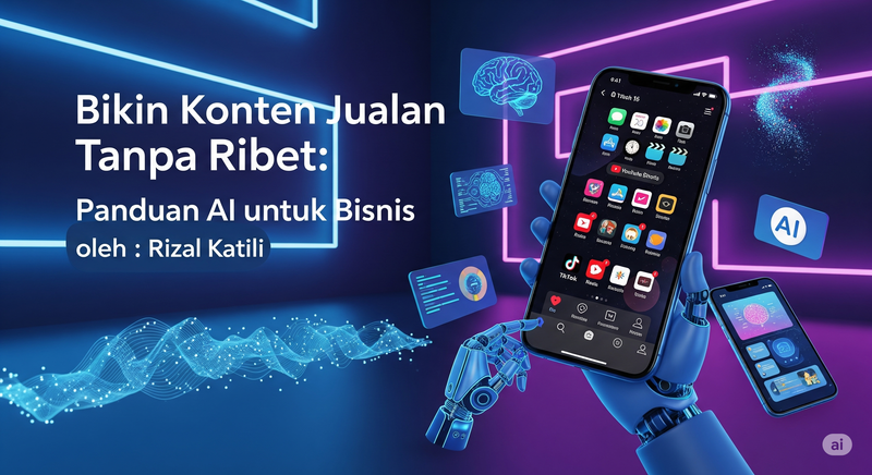 Highlight image for eBook, judul : Bikin Konten Jualan Tanpa Ribet: Panduan AI untuk Bisnis Kecil
