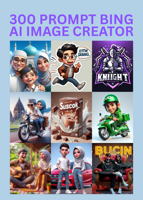 image for 300 Prompt Bing AI Image Visual Creator Bahasa Indonesia (Brand, Logo, Karikatur) button