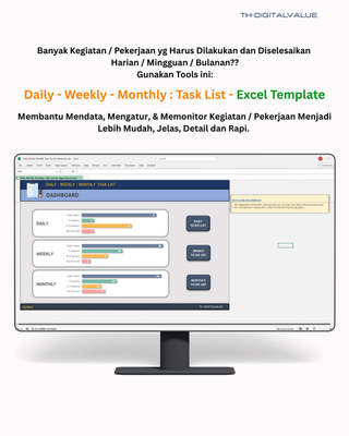 image for To-Do List  -  Daily, Weekly, Monthly : Task List  [Excel Template] button