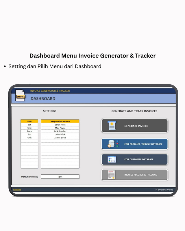 Highlight image for Automatic Invoice Generator & Tracker - Excel Template
