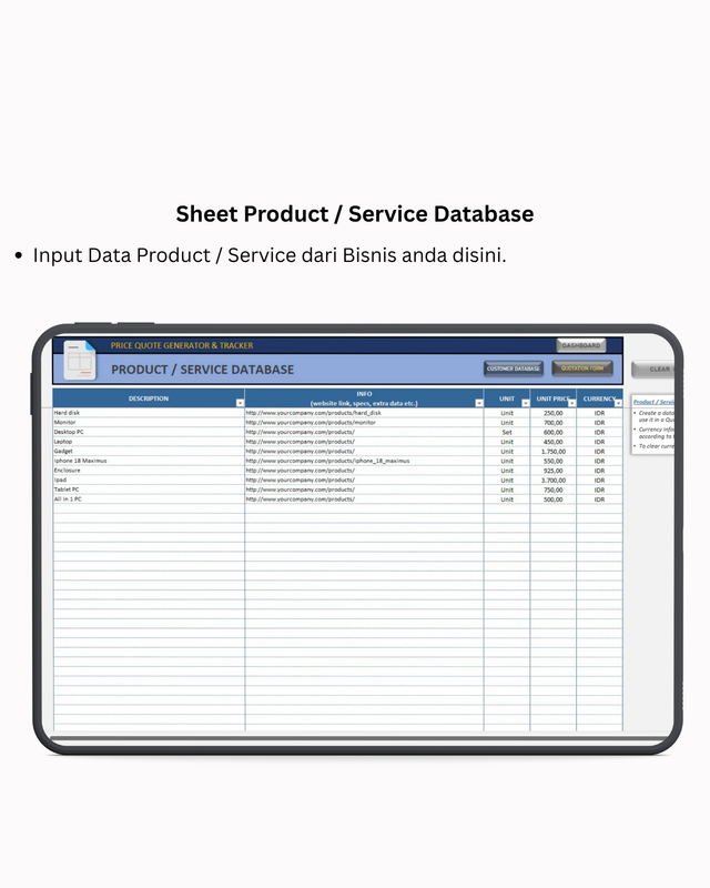 Highlight image for Automatic Price Quote Generator & Tracker - Excel Template
