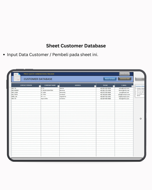 Highlight image for Automatic Price Quote Generator & Tracker - Excel Template