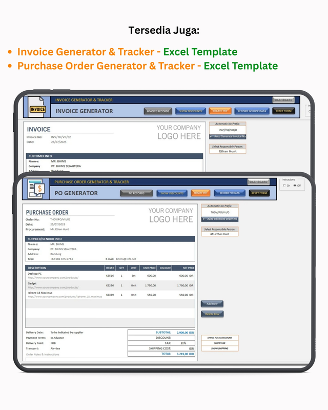 Highlight image for Automatic Price Quote Generator & Tracker - Excel Template