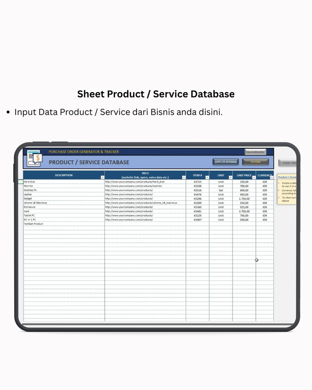 Highlight image for Automatic Purchase Order Generator & Tracker - Excel Template