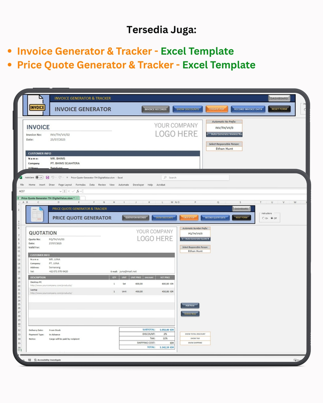 Highlight image for Automatic Purchase Order Generator & Tracker - Excel Template