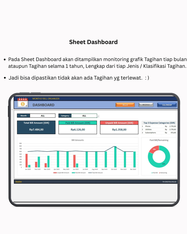 Highlight image for Monthly Bills Organizer - Excel Template