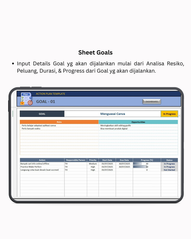Highlight image for Action Plan  -  Excel Template