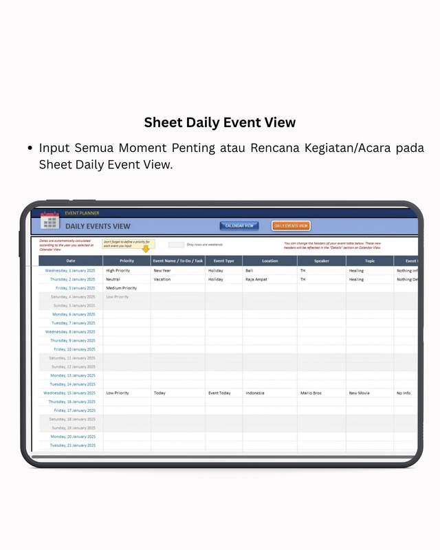 Highlight image for Dynamic Event Smart Calendar - Excel Template