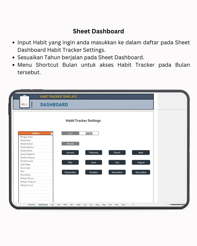 Highlight image 2 for Habit Tracker  -  Excel Template