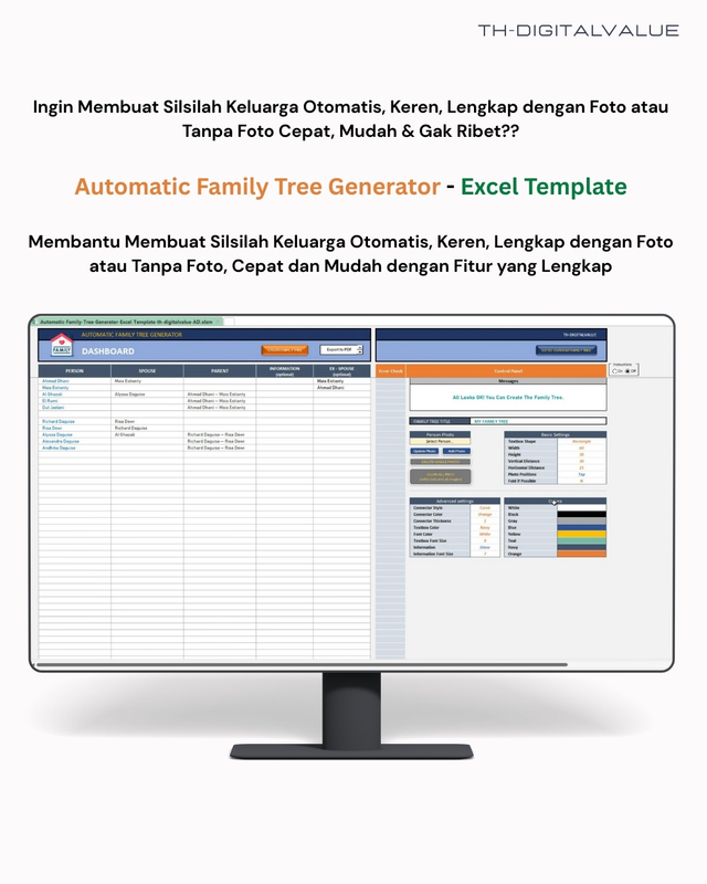 Highlight image 1 for Automatic Family Tree Generator - Excel Template