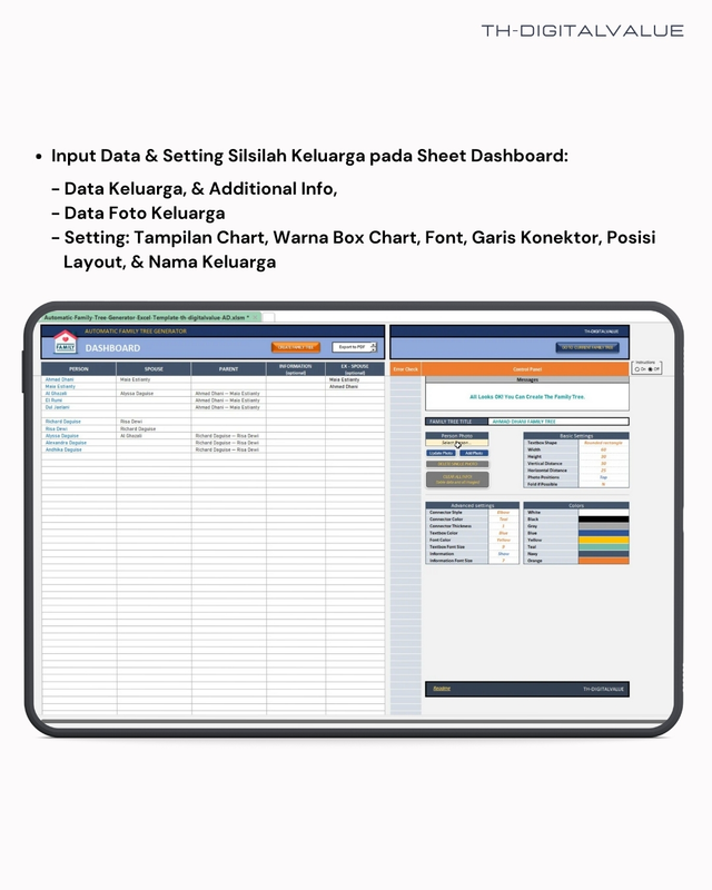 Highlight image 2 for Automatic Family Tree Generator - Excel Template