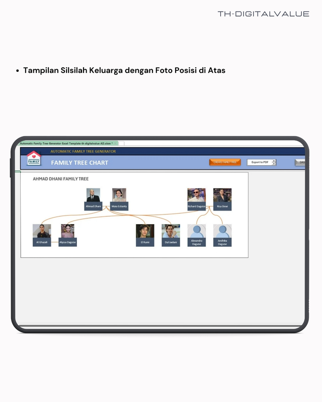 Highlight image 3 for Automatic Family Tree Generator - Excel Template