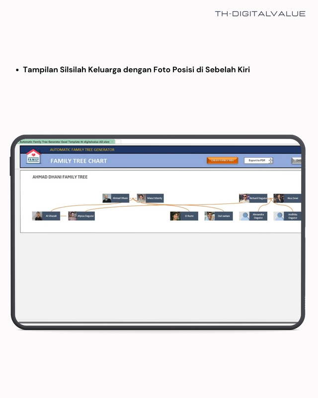 Highlight image 4 for Automatic Family Tree Generator - Excel Template