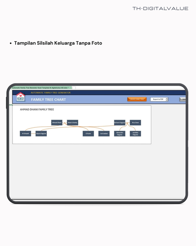Highlight image 5 for Automatic Family Tree Generator - Excel Template