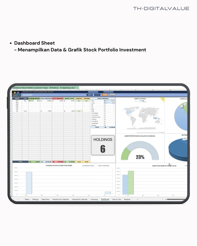 Highlight image 6 for Dividend Stock & Portfolio Investment Tracker - Excel Template