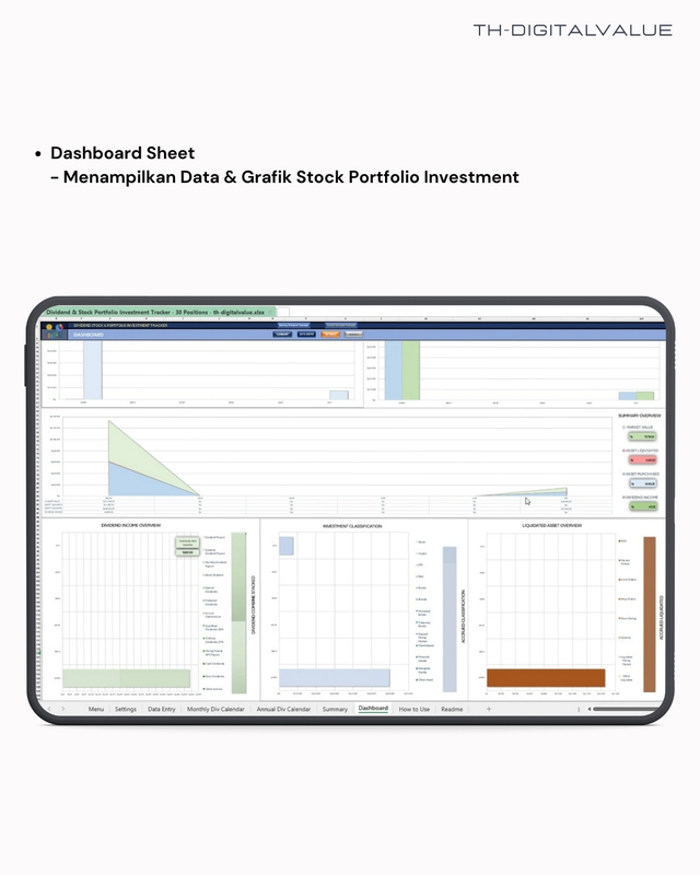 Highlight image 7 for Dividend Stock & Portfolio Investment Tracker - Excel Template