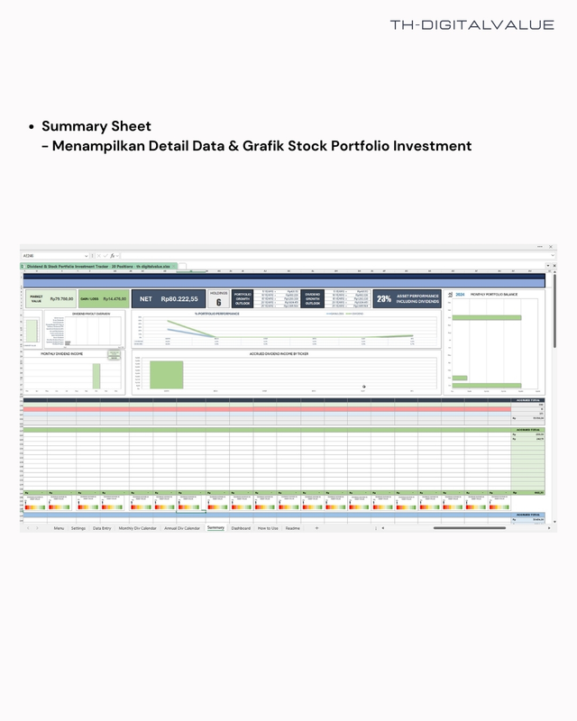 Highlight image 9 for Dividend Stock & Portfolio Investment Tracker - Excel Template