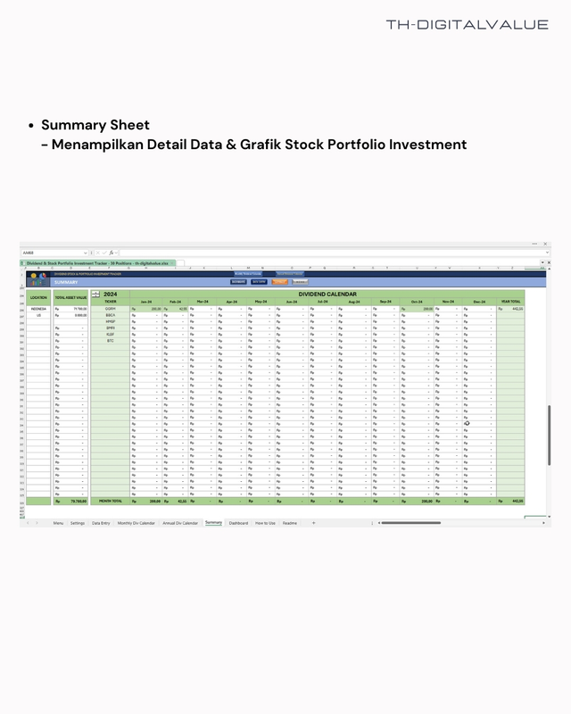 Highlight image 10 for Dividend Stock & Portfolio Investment Tracker - Excel Template