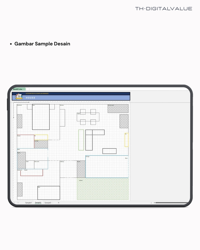 Highlight image 3 for Automated Floor Plan Drawer - Excel Template