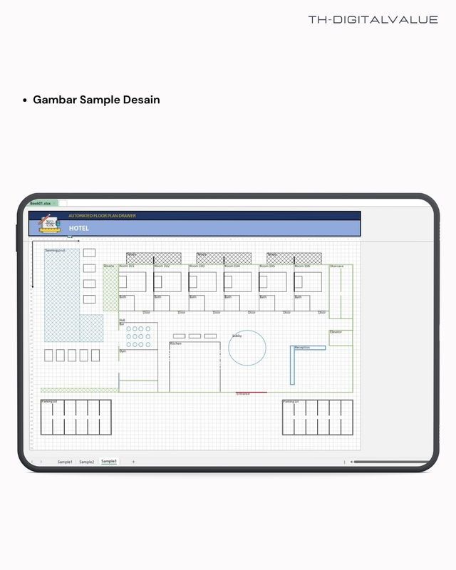 Highlight image 5 for Automated Floor Plan Drawer - Excel Template