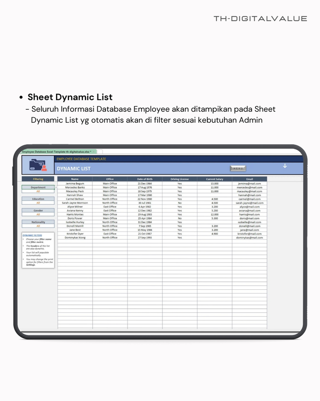 Employee Database Excel.pdf Employee Database - Excel Template | Clicky