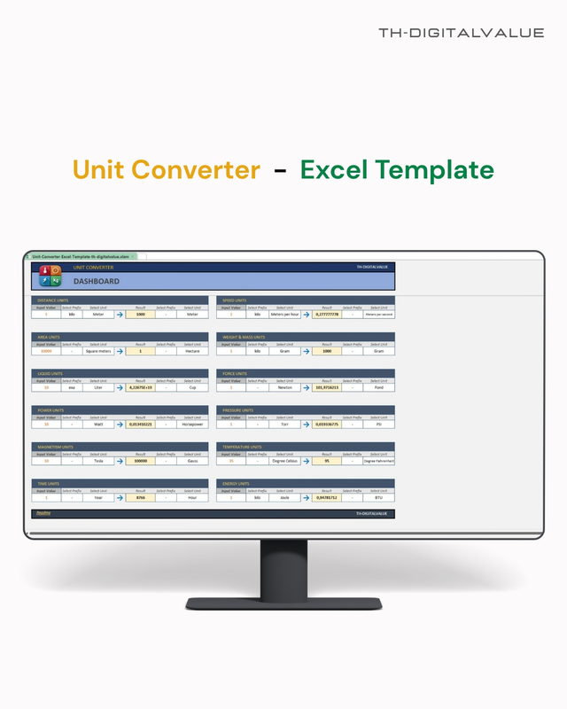 Highlight image 1 for Unit Converter  -  Excel Template