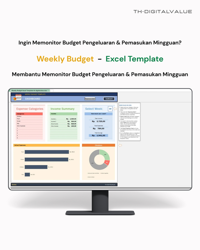 Highlight image for Weekly Budget - Excel Template