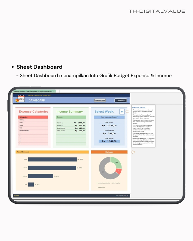 Highlight image for Weekly Budget - Excel Template