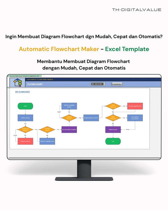 Highlight image 1 for Automatic Flowchart Maker - Excel Template