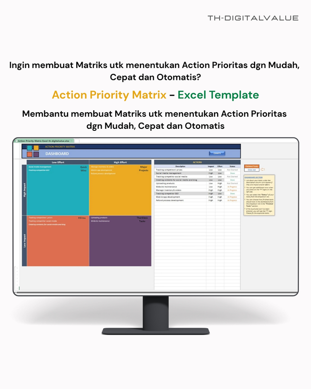 Action Priority Matrix - Excel Template | Clicky