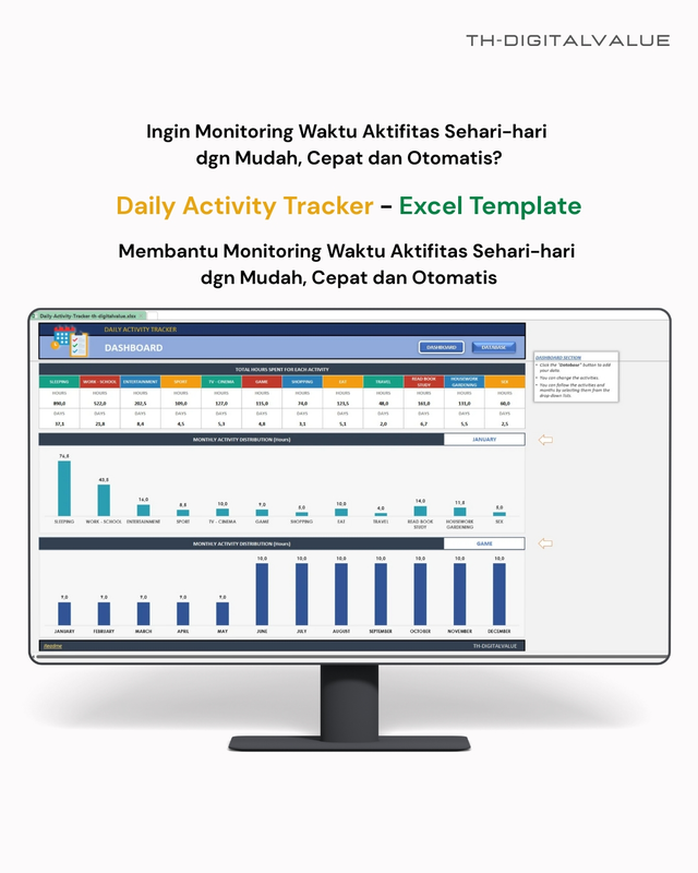 Daily Activity Tracker - Excel Template | Clicky