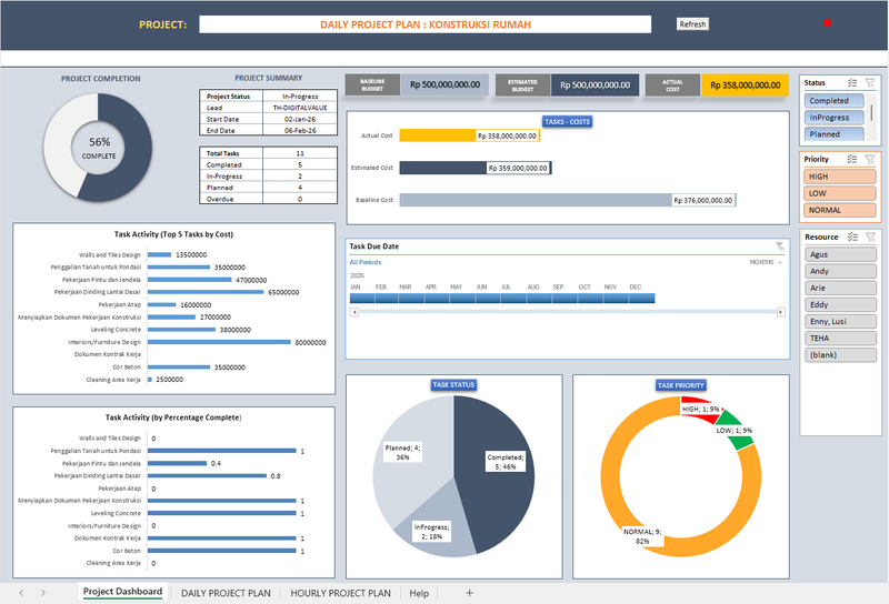 Highlight image 3 for XL Gantt Pro  -  Project Management  |  Project Planner in Excel