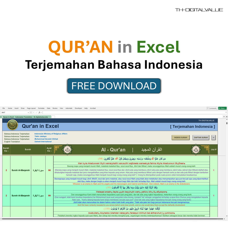 Highlight image 3 for Quran in Excel Free
