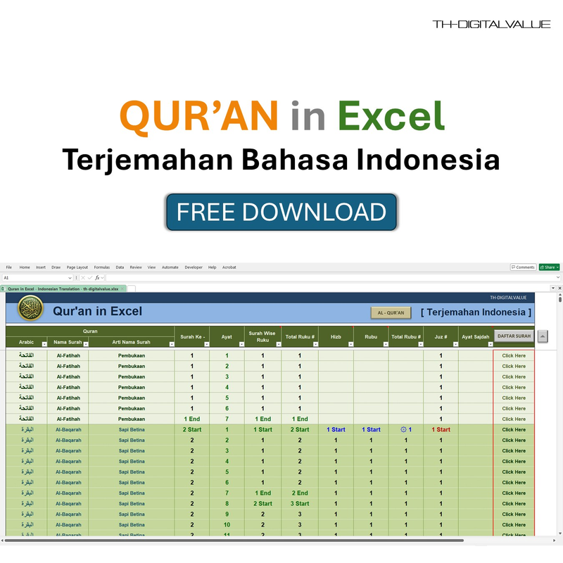 Highlight image 4 for Quran in Excel Free