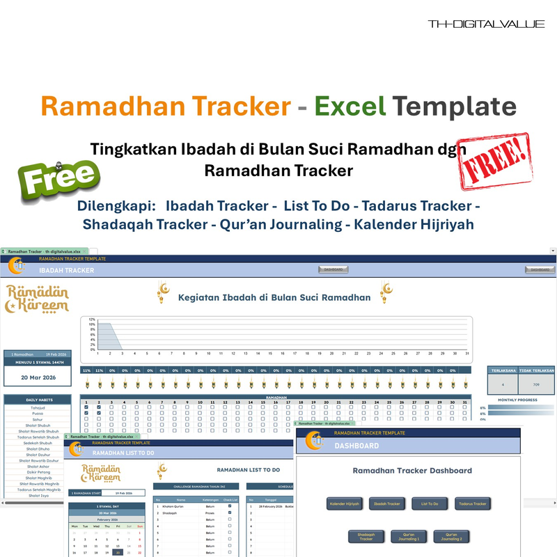 Highlight image 1 for [FREE]  Ramadhan Tracker - Excel Template