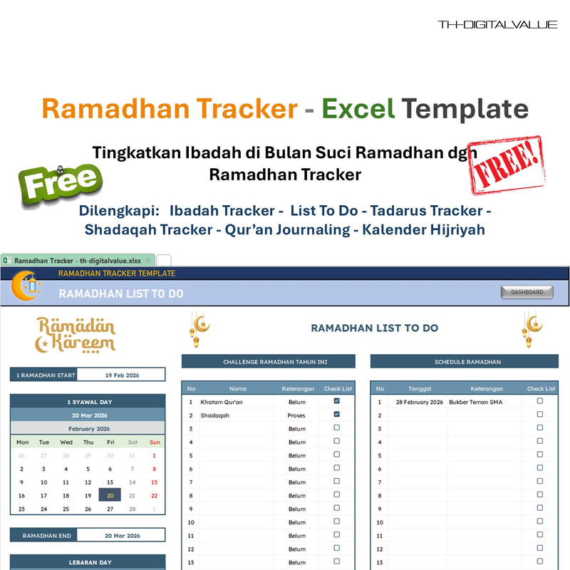 Highlight image 3 for [FREE]  Ramadhan Tracker - Excel Template