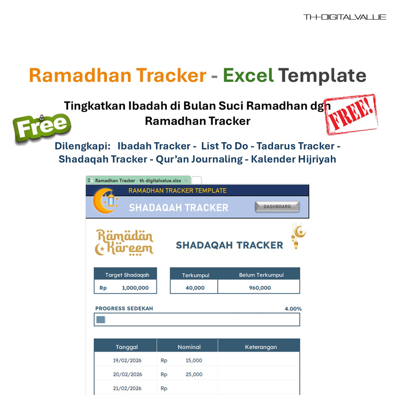 Highlight image 5 for [FREE]  Ramadhan Tracker - Excel Template