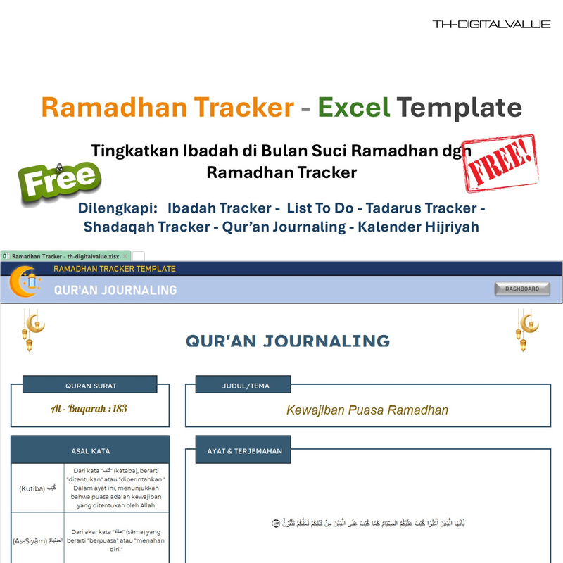Highlight image 6 for [FREE]  Ramadhan Tracker - Excel Template