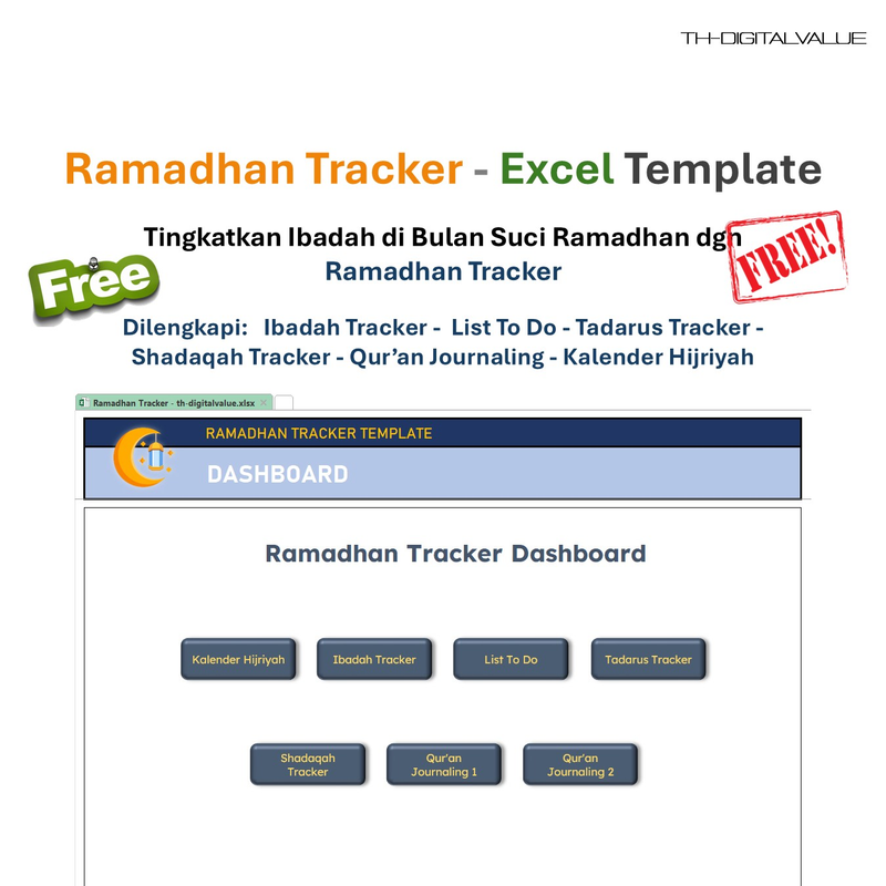 Highlight image 8 for [FREE]  Ramadhan Tracker - Excel Template