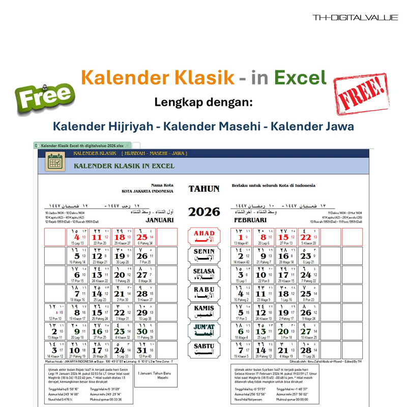 Highlight image 1 for [FREE]  Kalender Klasik - Excel